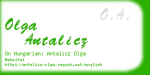 olga antalicz business card